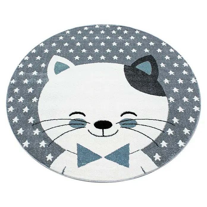Kinderteppich Kids 0550Blau, Durchmesser: 120 cm, 100 % Polypropylen