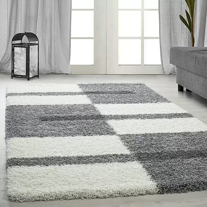 Hochflorteppich Gala 2505Light Grey, 110 x 60 cm, 100% Polypropylen