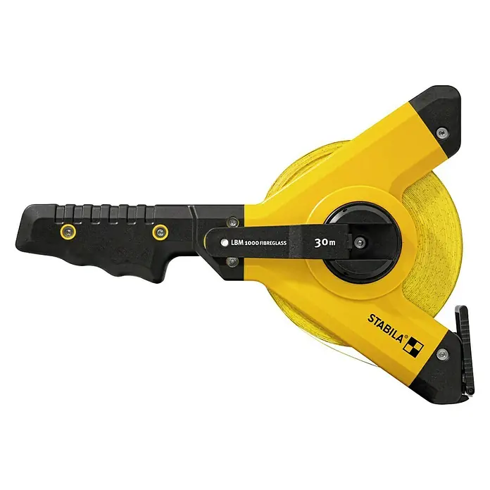 Stabila Rahmenmaßband LBM 1000 Fibreglass - 30 m - Die Stabila LBM 1000 Fiberglas-Rollbandmaß mit 30m Länge für präzise Messungen. Robust und ideal für den professionellen Einsatz.