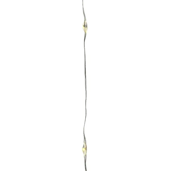 Guirnalda luminosa LED Int - Para interior, Color de luz: Blanco cálido, Número de bombillas: 20 ud., 95 cm - Primer plano de una serie de luces de hadas con LED blancos cálidos, ideal para crear un ambiente acogedor.