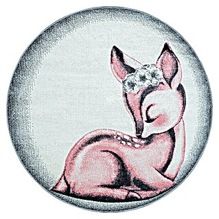 Kinderteppich Bambi 0850 (Pink, Durchmesser: 120 cm, 100% Polypropylen)