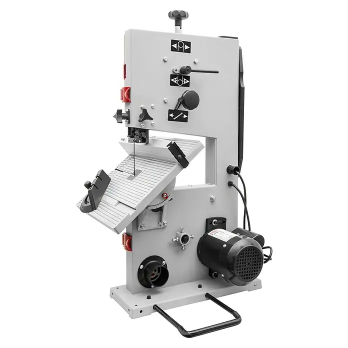 Holzmann Bandsäge HBS230 ECO - 350 W - Detailansicht einer Bandsäge, die sich ideal für präzise Holzarbeiten eignet. Die robuste Konstruktion und die einstellbare Tischplatte ermöglichen vielseitige Schnitte.