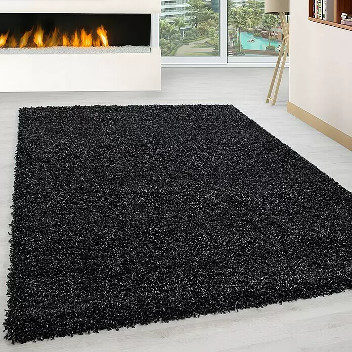 Hochflorteppich Life 1500 - Anthrazit, 400 x 300 cm, 100 % Polypropylen - Stimmungsaufnahme