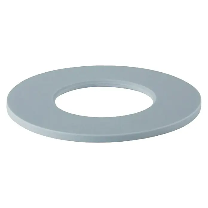 Geberit Gummi-Flachdichtung 816.418.00.1 - Passend für: Geberit Spülventil - Nahaufnahme eines grauen, runden Unterlegscheibe oder einer Dichtung, ideal für Sanitärinstallationen und Reparaturen.
