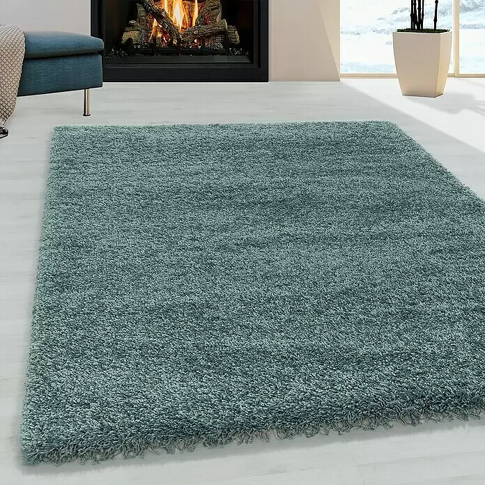 Hochflorteppich Sydney 3000 - Aqua, 400 x 300 cm, 100% Polypropylen - Stimmungsaufnahme