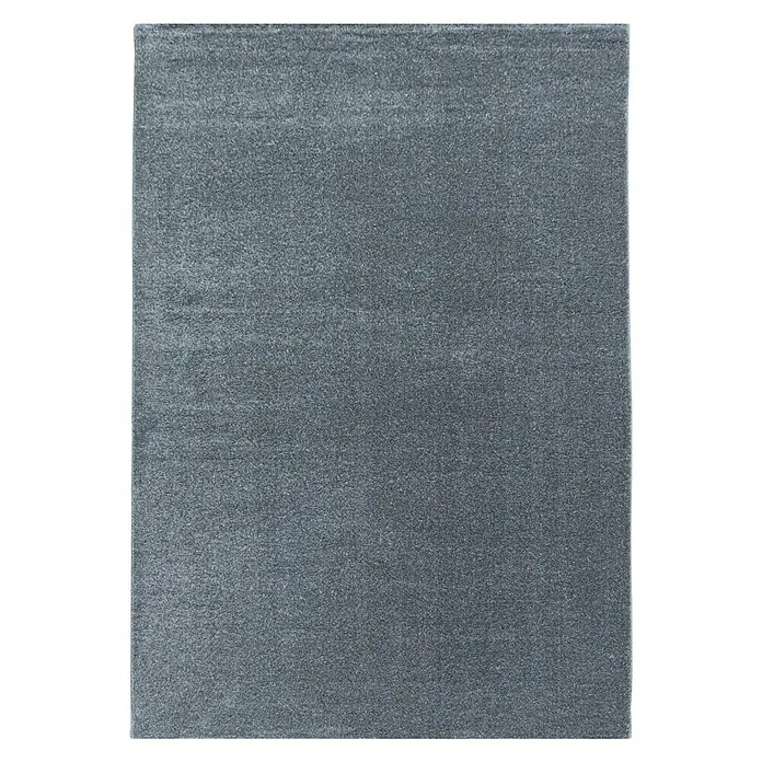 Hochflorteppich Rio 4600 - Silber, 150 x 80 cm, 100% Polypropylen - Abgebildeter rechteckiger, blaugrauer Teppich mit subtiler Textur, ideal für moderne Wohnräume und zur Ergänzung verschiedener Einrichtungsstile.