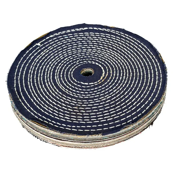Holzmann Textilpolierscheibe - Ø x H: 150 x 25 mm, Leinen - Polierscheibe aus Stoff mit spiralförmigen Nähten für professionelle Polierarbeiten.