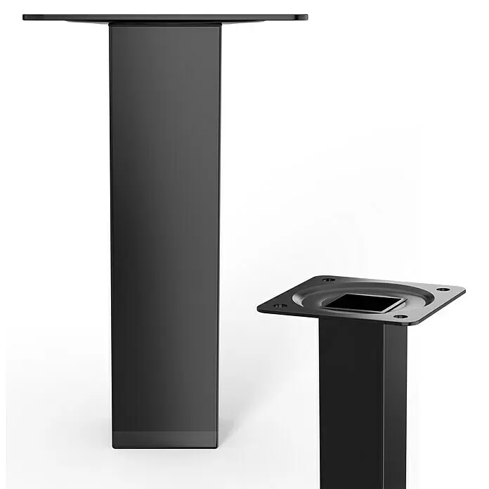 Walteco Möbelfuß - L x B x H: 25 x 2,5 x 10 cm, Traglast: 50 kg, Stahl, Matt - Detailaufnahme