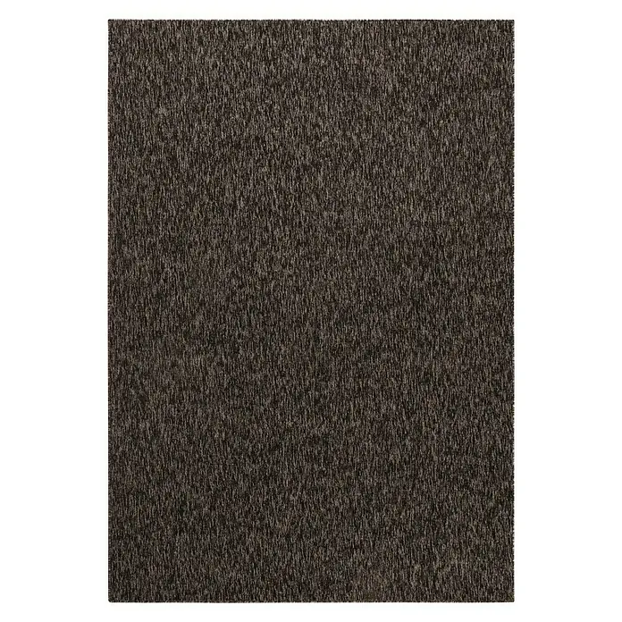 Flachgewebeteppich Nizza 1800Braun, 370 x 280 cm, 100% Polypropylen - Ein rechteckiger Teppich mit braunem, abstraktem Muster, perfekt für ein modernes Zuhause und zur Definition von Räumen.