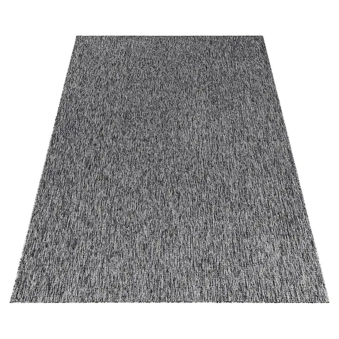 Flachgewebeteppich Nizza 1800 - Grau, 230 x 160 cm, 100% Polypropylen - Rechteckiger grauer Teppich mit feiner Textur und schlichtem Design, ideal für moderne Wohnräume.