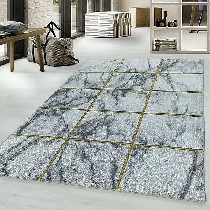 Kurzflorteppich Naxos 3816Gold, 200 x 140 cm, 80% Polypropylen, 20% Polyester