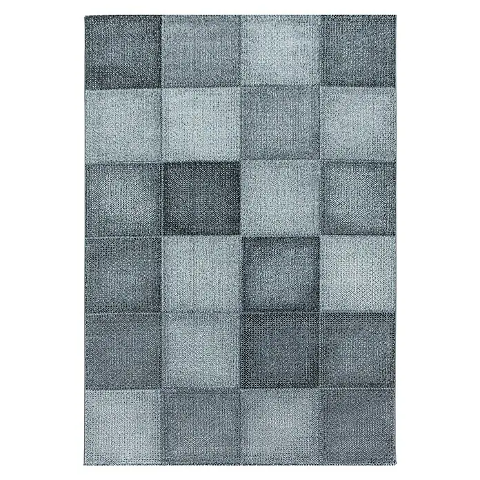 Kurzflorteppich Ottawa 4202 - Grau, 170 x 120 cm, 100 % Polypropylen - Quadratischer Teppich mit Schachbrettmuster in verschiedenen Grautönen. Dieser Teppich ist ein echter Hingucker in jedem Raum.