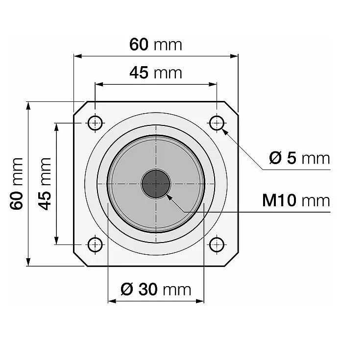 MöbelfußØ x H: 3 x 40 cm, Stahl, Weiß