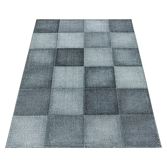 Kurzflorteppich Ottawa 4202 - Grau, 170 x 120 cm, 100 % Polypropylen - Nahaufnahme eines schachbrettartigen Teppichs mit Grautönen, der ein modernes und stilvolles Element für jeden Raum darstellt.