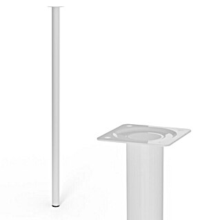Möbelfuß (Ø x H: 3 x 80 cm, Stahl, Weiß)