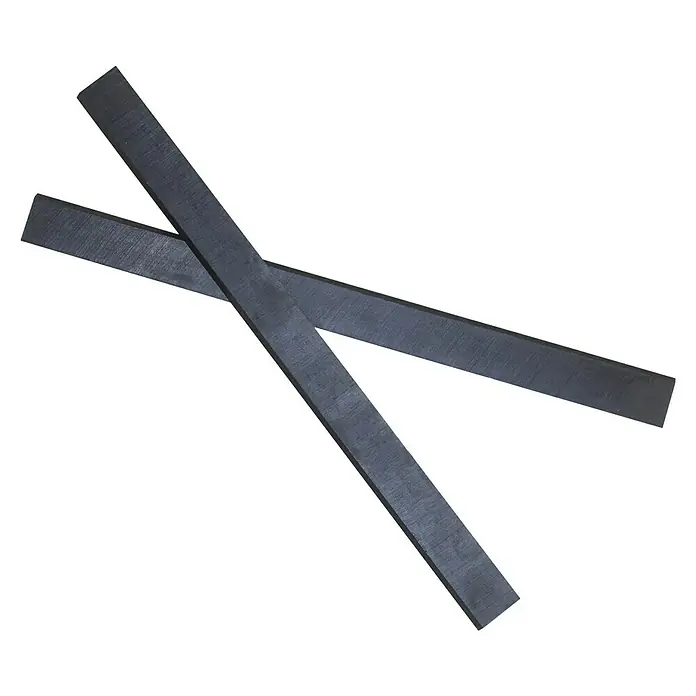 Holzmann Elektrohobelmesser - Länge: 260 mm - Zwei anthrazitfarbene Magnete, die sich kreuzen, auf schwarzem Hintergrund dargestellt. Ideal für Magnettafeln oder als Kühlschrankmagnete.