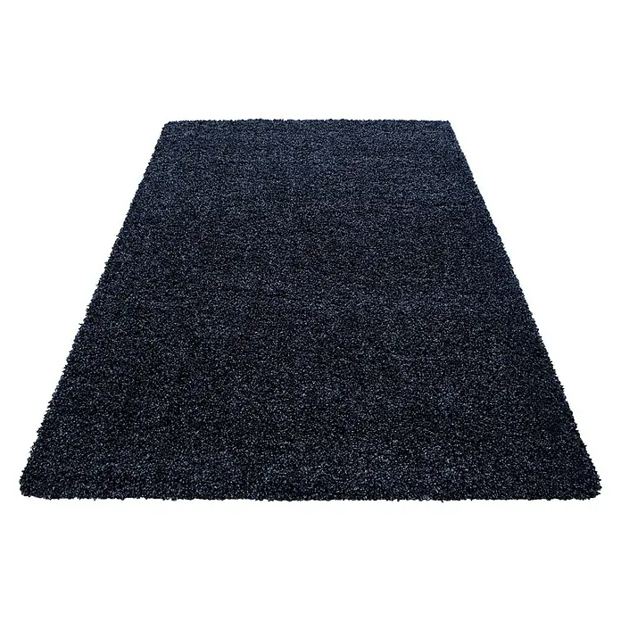 Hochflorteppich Life 1500Navy, 200 x 100 cm, 100% Polypropylen - Dunkelblauer Teppich mit strukturierter Oberfläche, ideal für moderne Wohnräume und zur Schaffung einer gemütlichen Atmosphäre.
