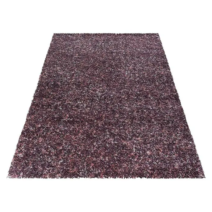 Hochflorteppich Enjoy 4500Pink, 250 x 80 cm, 100 % Polypropylen - Nahaufnahme eines rechteckigen, flauschigen Teppichs in Lila und Weiß, ideal für ein gemütliches Ambiente in jedem Raum.