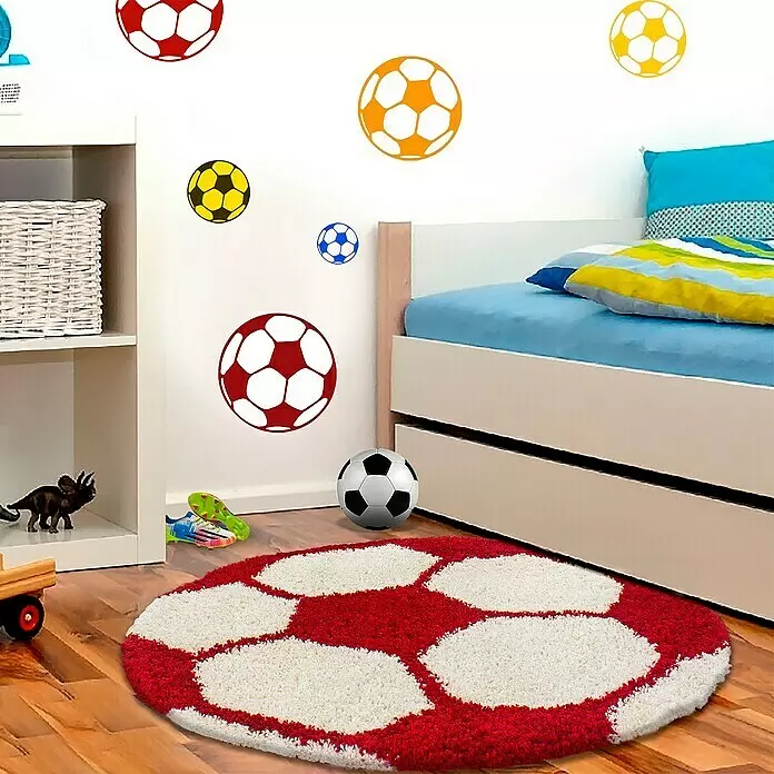 Kinderteppich Fun 6001Rot, Durchmesser: 120 cm, 100% Polypropylen