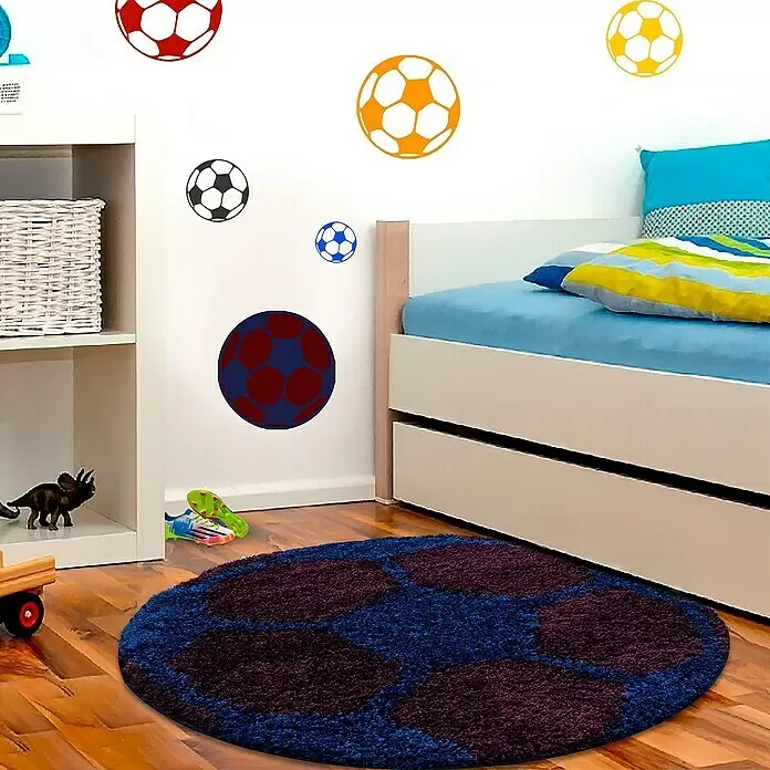 Kinderteppich Fun 6001 - Navy, Durchmesser: 100 cm, 100 % Polypropylen - Stimmungsaufnahme