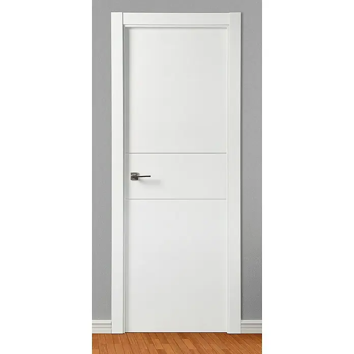 Solid Elements Puerta interior Munich - 72,5 x 203 cm, Derecha, Blanco, Maciza - Una elegante puerta blanca con un diseño sencillo y un pomo moderno, ideal para interiores contemporáneos.