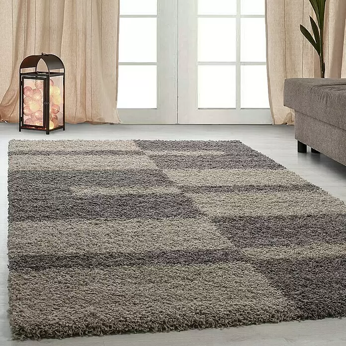 Hochflorteppich Gala 2505Taupe, 150 x 80 cm, 100 % Polypropylen