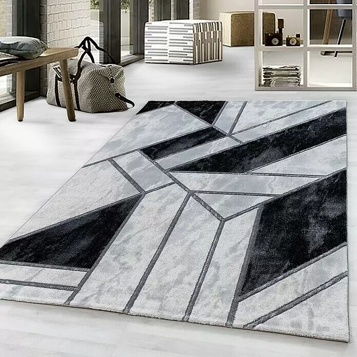 Kurzflorteppich Naxos 3817Silber, 150 x 80 cm, 80% Polypropylen, 20% Polyester