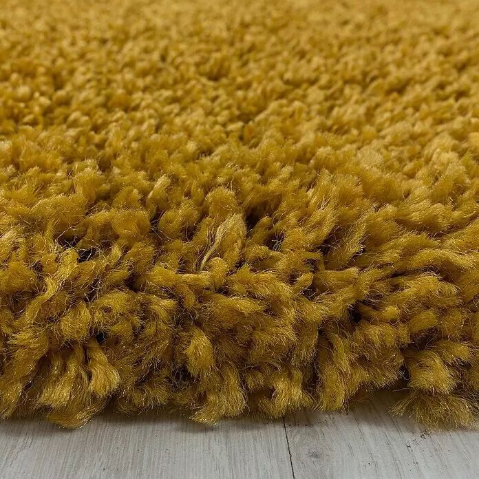 Hochflorteppich Sydney 3000 - Gold, Durchmesser: 80 cm, 100% Polypropylen - Detailaufnahme