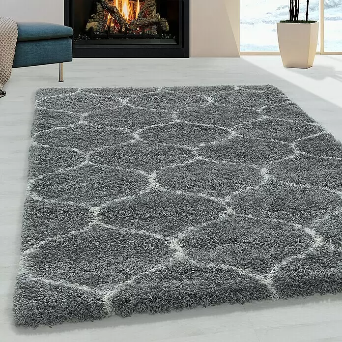 Hochflorteppich Salsa 3201 - Grau, 370 x 280 cm, 100% Polypropylen - Stimmungsaufnahme