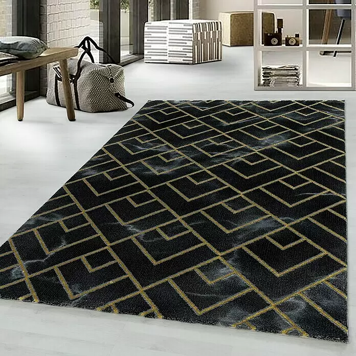 Kurzflorteppich Naxos 3814Gold, 250 x 80 cm, 80% Polypropylen, 20% Polyester