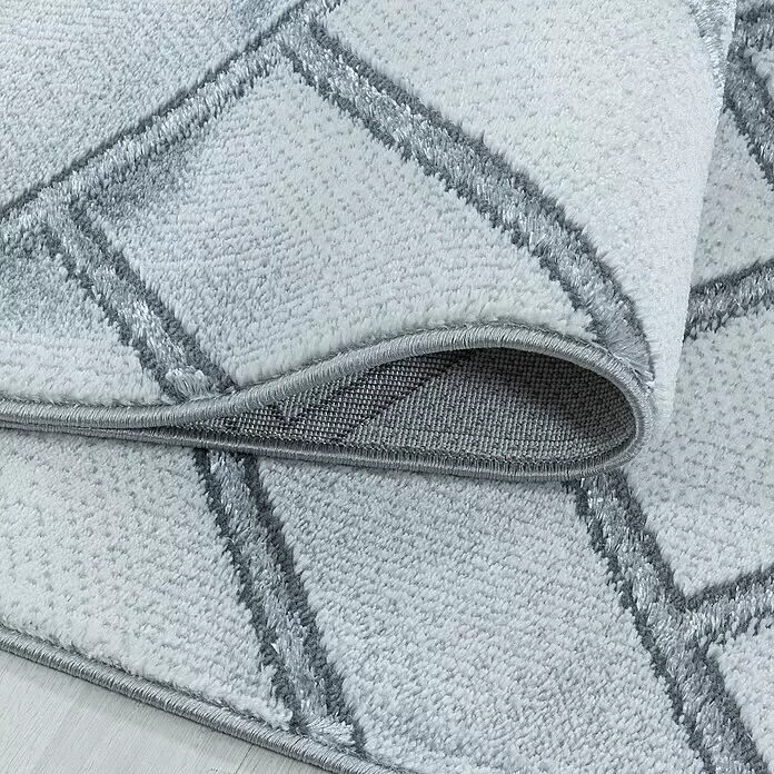 Kurzflorteppich Naxos 3813Silber, 200 x 140 cm, 80% Polypropylen, 20% Polyester
