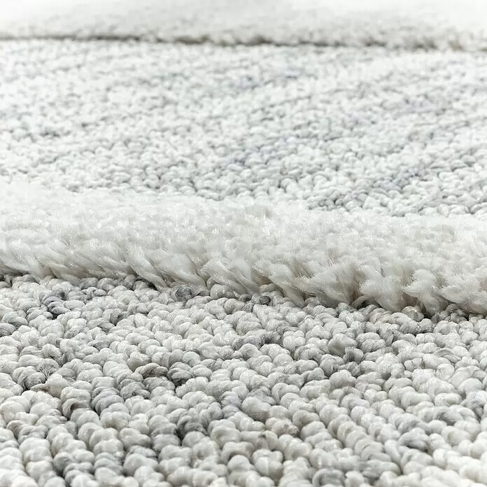 Hochflorteppich Pisa 4703Grau, Durchmesser: 80 cm, 100% Polypropylen