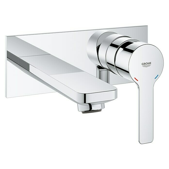 Grohe Lineare Wand-Waschtischarmatur2-Loch, Chrom, Glänzend, Ausladung: 149 mm Diagonal View