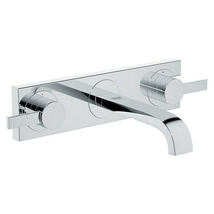 Grohe Allure Wand-Waschtischarmatur3-Loch, Chrom, Glänzend, Ausladung: 172 mm Diagonal View