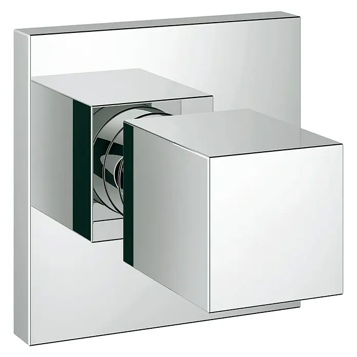 Grohe Eurocube UP-Ventil - Chrom, Glänzend - Ein quadratischer Chrom-Thermostat für moderne Badezimmer. Das Design ist schlicht und elegant und bietet eine präzise Temperaturregelung.