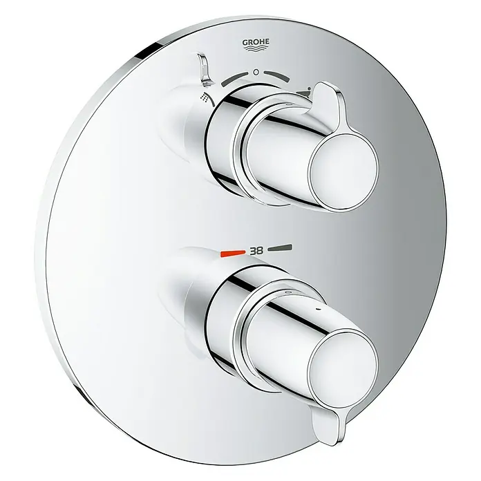 Grohe Grohtherm Special UP-Badewannenthermostat - Chrom, Glänzend - Grohe Duscharmatur mit zwei Griffen in glänzendem Chrom-Design für eine moderne Badezimmerausstattung. Hochwertige Verarbeitung und präzise Steuerung.