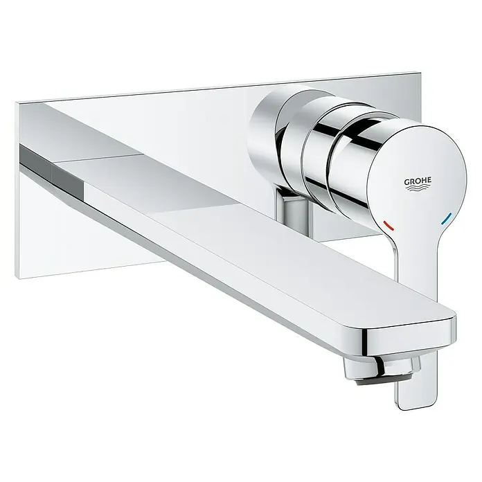 Grohe Lineare Waschtischarmatur - Wandmontage, Chrom, Glänzend, Ausladung Armatur: 207 mm - Ein stilvoller, verchromter Grohe Wasserhahn zur Wandmontage, ideal für moderne Badezimmerdesigns mit klaren Linien und minimalistischem Flair.