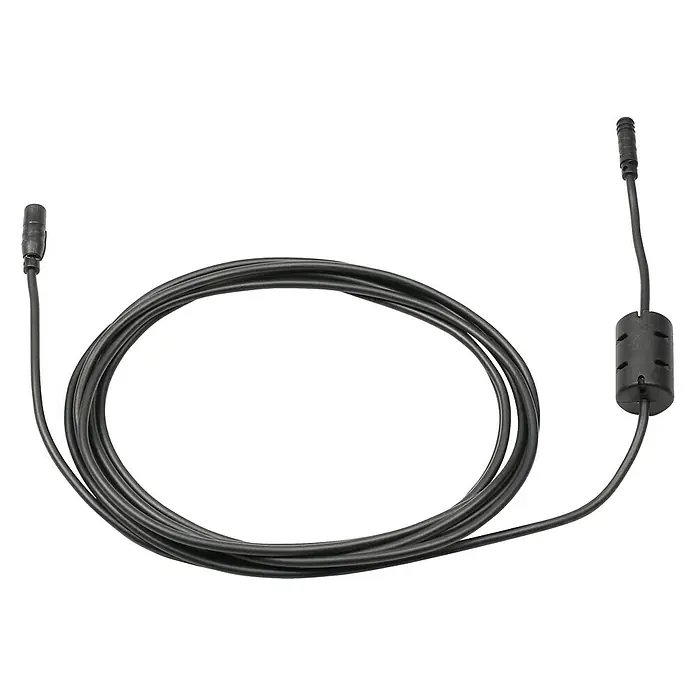 Grohe Verlängerungskabel - 3 m - Schwarzes Koaxialkabel mit Ferritkern und Anschlüssen an beiden Enden.