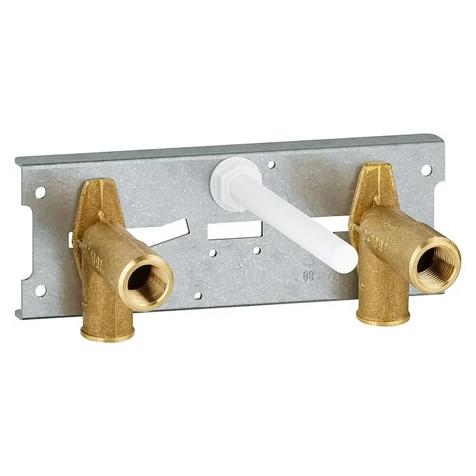 Grohe Thermostat-Umbausatz Eurosmart CE - Passend für: Grohe Eurosmart Cosmopolitan E Thermostat 230 V - Einbaubox für Wasserhähne mit verchromter Halterung und Messinganschlüssen, ideal für die Installation von Armaturen in Badezimmern und Küchen.