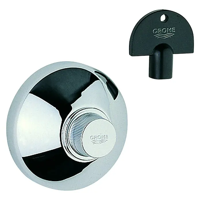 Grohe UP-Ventil Atlanta - 20 mm - 200 mm - Grohe Armatur mit verchromter Oberfläche und einem Schlüssel zur Installation oder Wartung, ideal für Badezimmer und Sanitäranlagen.