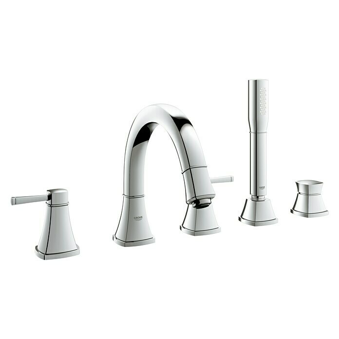 Grohe Grandera Wannenrandarmatur5-Loch, Chrom, Glänzend Diagonal View