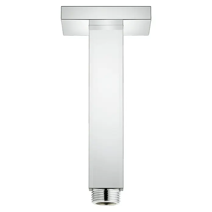 Grohe Rainshower Brausearm - Deckenmontage, Höhe: 15,4 cm, ½″, Eckig - Edler Duschkopf in quadratischem Design. Die Chromoptik verleiht dem Produkt ein elegantes Aussehen und passt perfekt ins moderne Badezimmer.