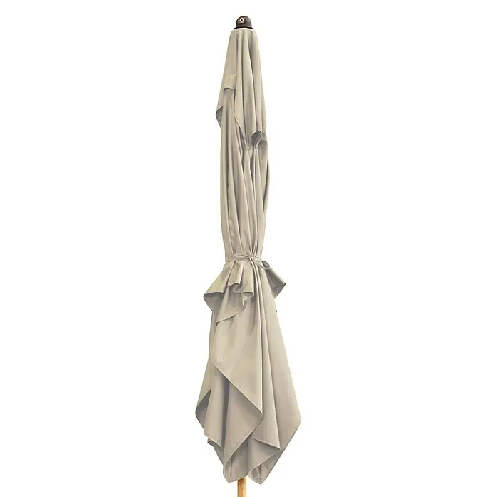 Doppler Alu Wood Marktschirm Ultra - Natur, Bespannungsmaß (L x B): 300 x 200 cm - Ein stilvoller, geschlossener grauer Gartenschirm. Das Design ist elegant und zeitlos und perfekt für den Einsatz im Freien geeignet.