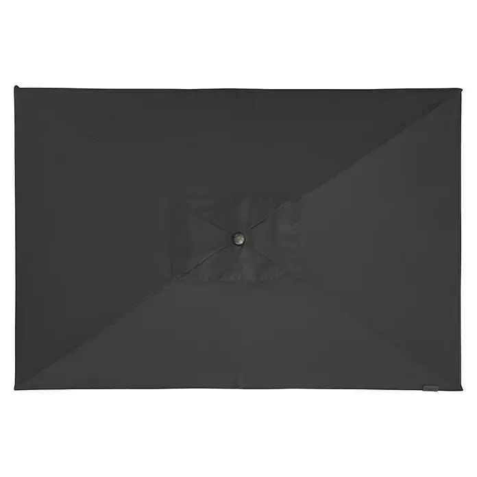 Doppler Alu Wood Marktschirm Ultra - Anthrazit, Bespannungsmaß (L x B): 300 x 200 cm - Draufsicht eines rechteckigen, dunkelgrauen Sonnenschirms, der Schatten spendet und vor Sonne schützt. Ideal für Garten, Terrasse oder Balkon.