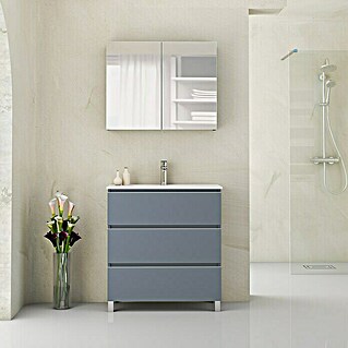 Mueble de lavabo Ons (L x An x Al: 38,6 x 80 x 83,3 cm, Azul, Mate)