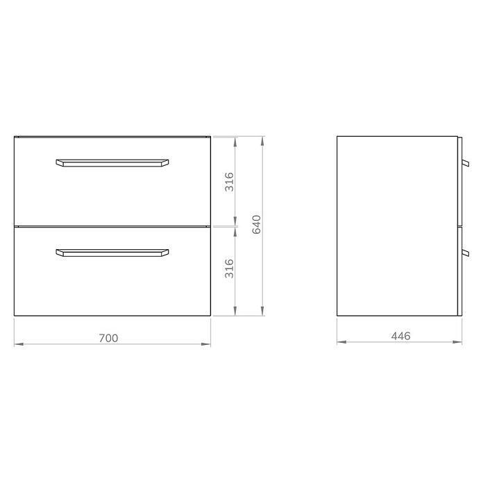 Artysan Mueble de lavabo Colom (L x An x Al: 44,6 x 70 x 64 cm, Blanco) | BAUHAUS
