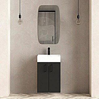 Conjunto de mueble de baño Palma (Ancho: 46,5 cm, 2 pzs., Negro, Mate)