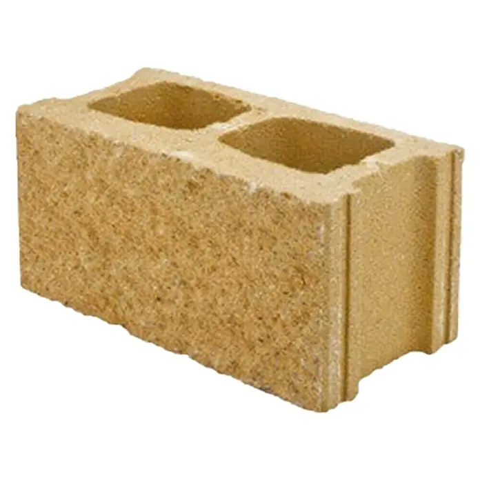 BHS Madrid Bloque de hormigón poroso split - 40 x 20 x 20 cm, Albero, Hormigón - Bloque de hormigón color arena con dos agujeros para proyectos de construcción.