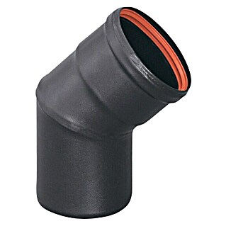 Practic Codo para tubos estufa de pellets (Diámetro: 80 mm, 45 °, Negro)