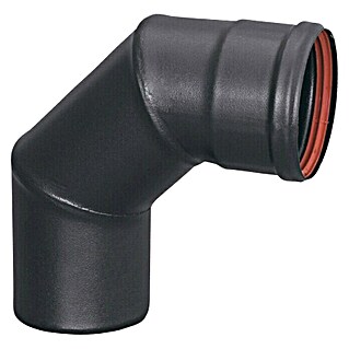 Practic Codo para tubos estufa de pellets (Diámetro: 80 mm, 90 °, Negro)